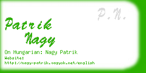 patrik nagy business card